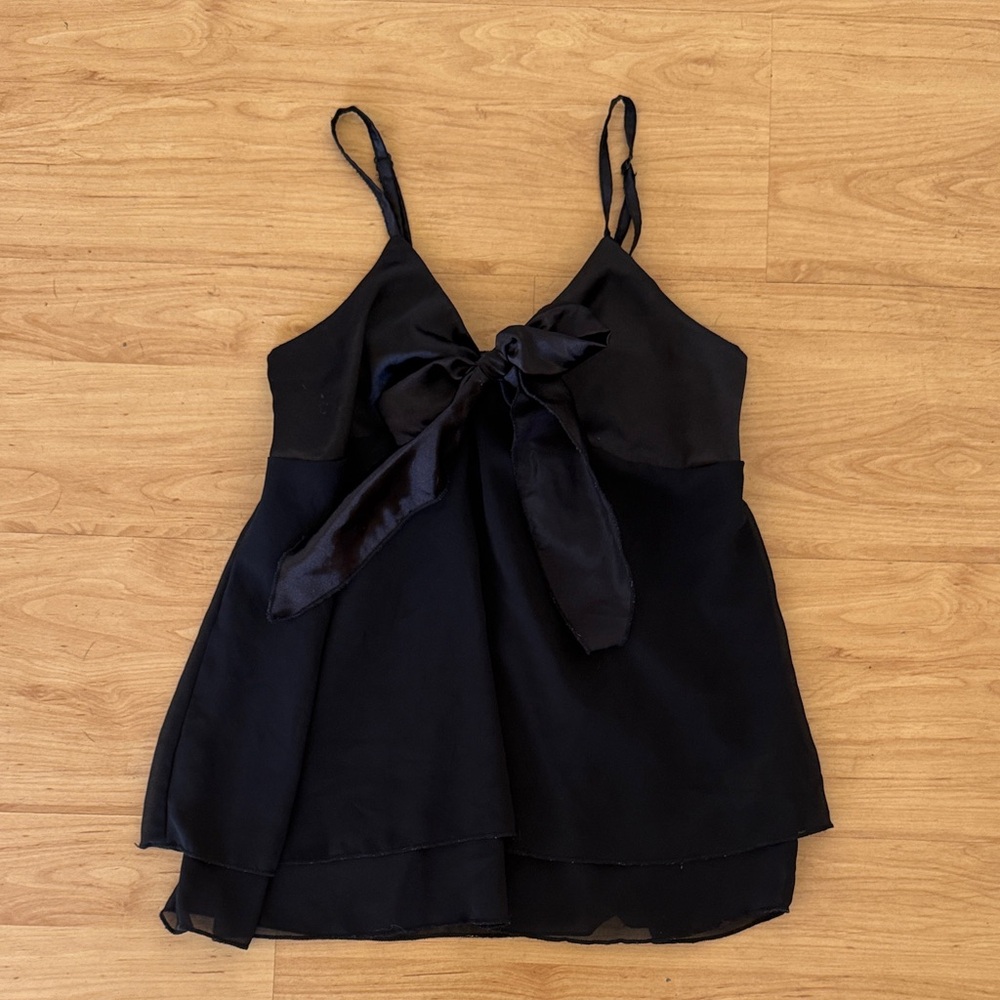 SHEIN Black Sleeveless Top with Bow